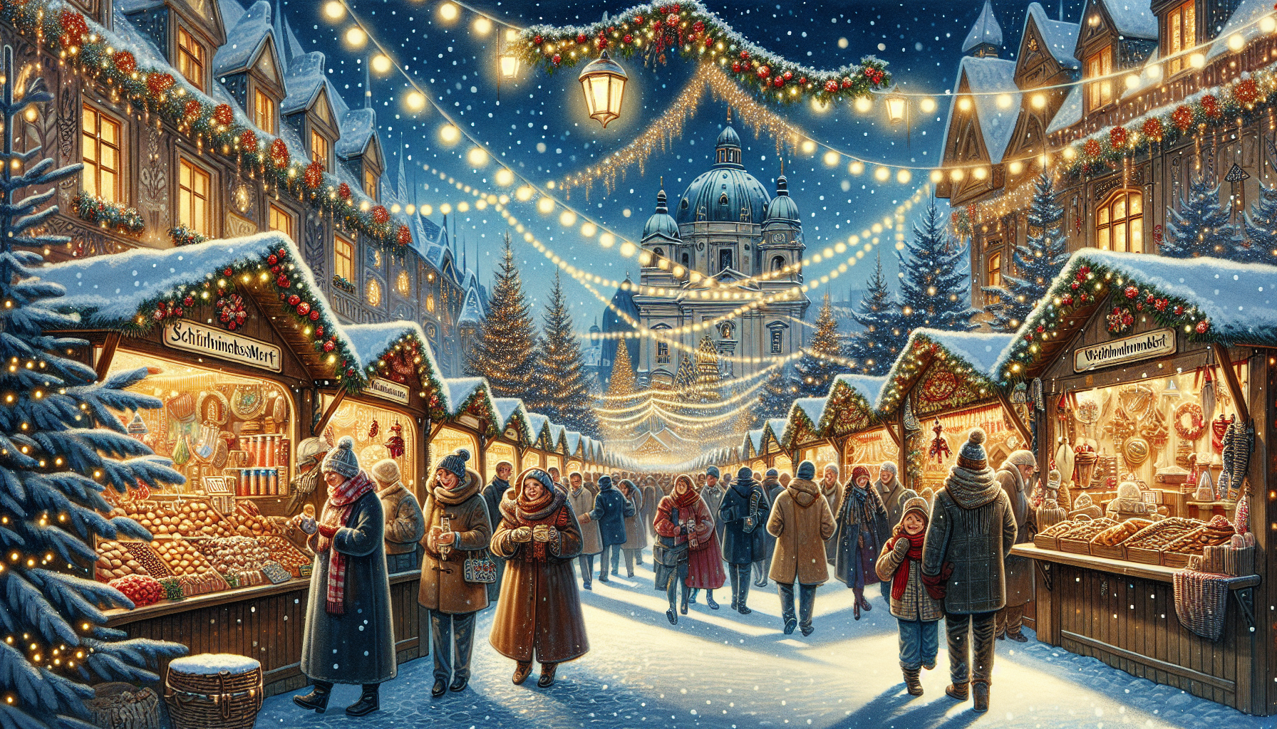 The Schwabing Christmas market with a festive atmosphere.