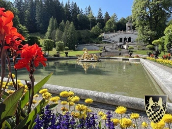 Waterfall gorge in linderhof castle 