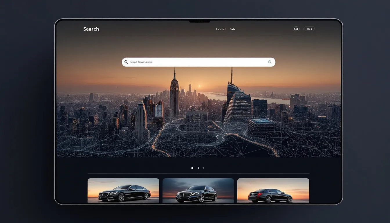 An online booking interface for chauffeur services.