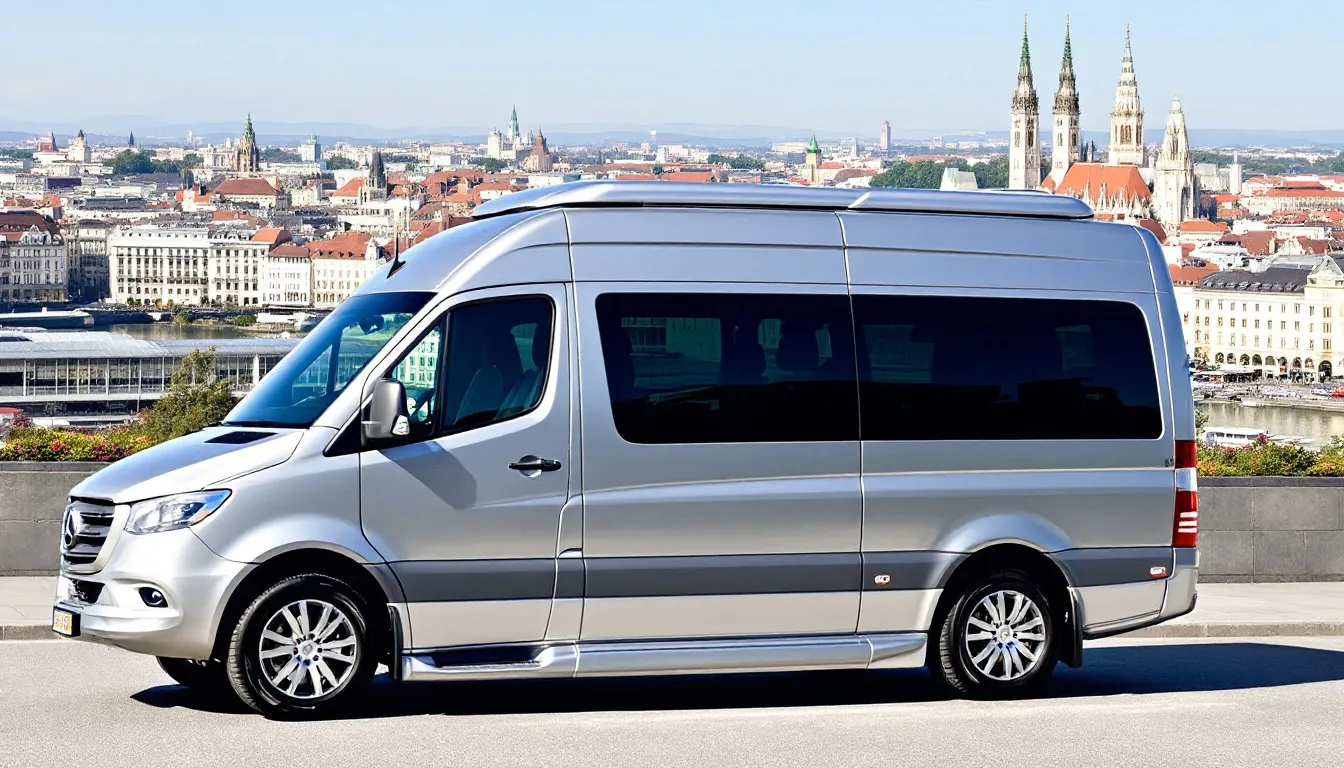 Ein Mercedes-Benz VIP Sprinter 9-Sitzer in München, bereit zur Miete.