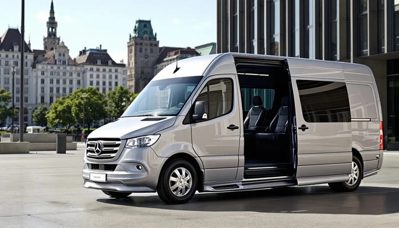 Komfortable Fahrten mit einem Mercedes Sprinter 9-Sitzer in München.
