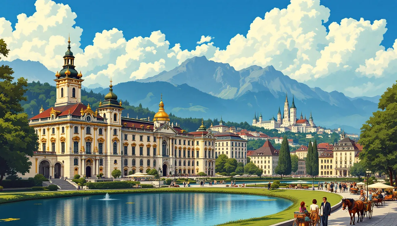 Must-see highlights of Salzburg, including the famous Mirabell Palace and the stunning Salzburg Cathedral.