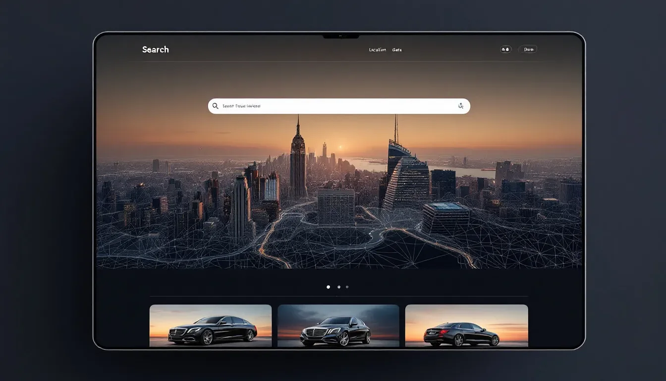 An online booking interface for chauffeur services.